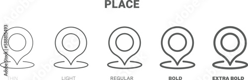 place icon. Thin, regular, bold and more style place icon from marketing collection. Editable place symbol can be used web and mobile