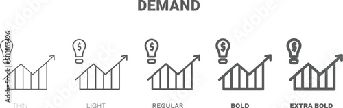 demand icon. Thin, regular, bold and more style demand icon from marketing collection. Editable demand symbol can be used web and mobile