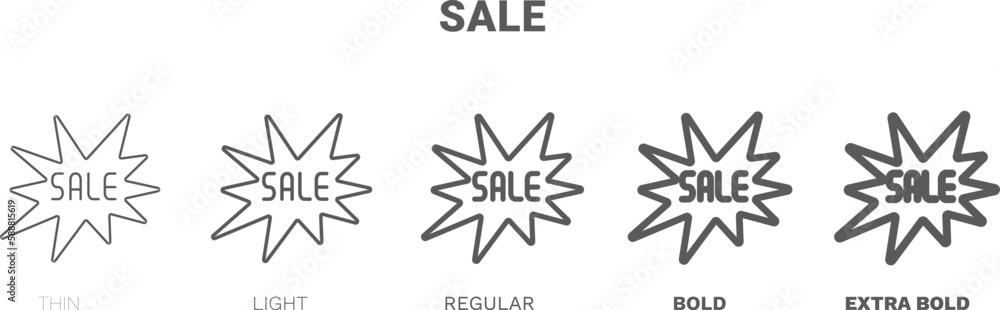 Obraz premium sale icon. Thin, regular, bold and more style sale icon from marketing collection. Editable sale symbol can be used web and mobile
