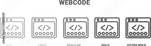 webcode icon. Thin, regular, bold and more style webcode icon from marketing collection. Editable webcode symbol can be used web and mobile