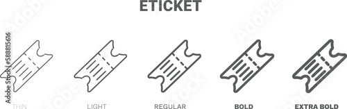 eticket icon. Thin, regular, bold and more style eticket icon from marketing collection. Editable eticket symbol can be used web and mobile