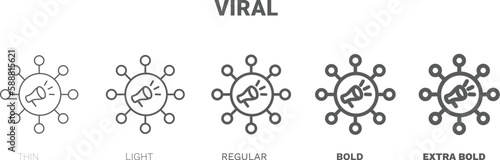 viral icon. Thin, regular, bold and more style viral icon from marketing collection. Editable viral symbol can be used web and mobile