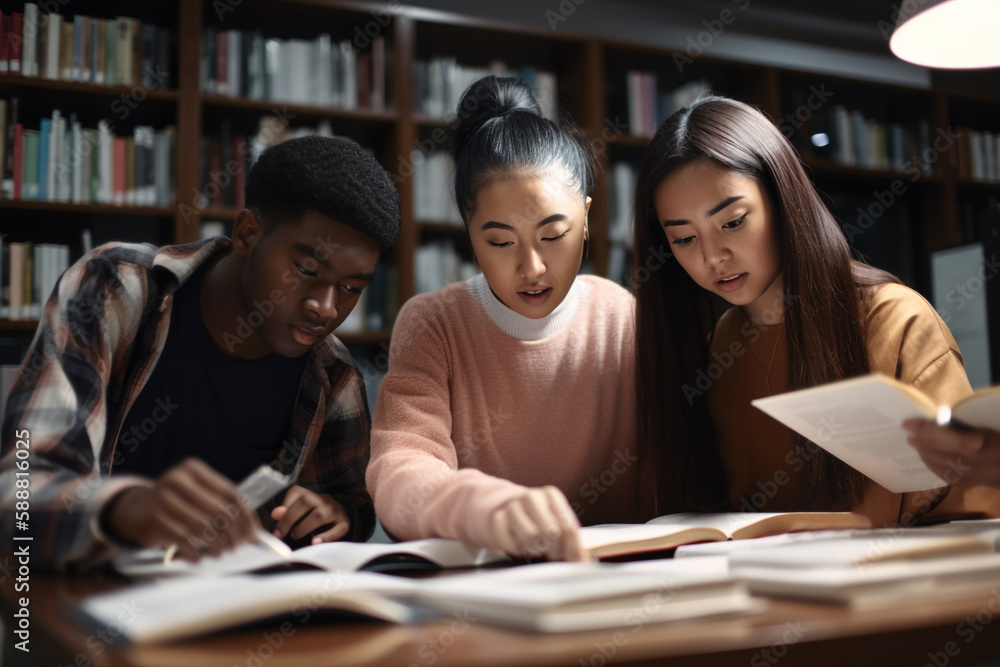 Portrait of students during study and classes. Generative AI
Portrait of students during study and classes. Generative AI