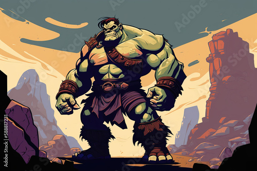 Intimidating Ogre Standing Tall in the Wild   Generative AI © Fox