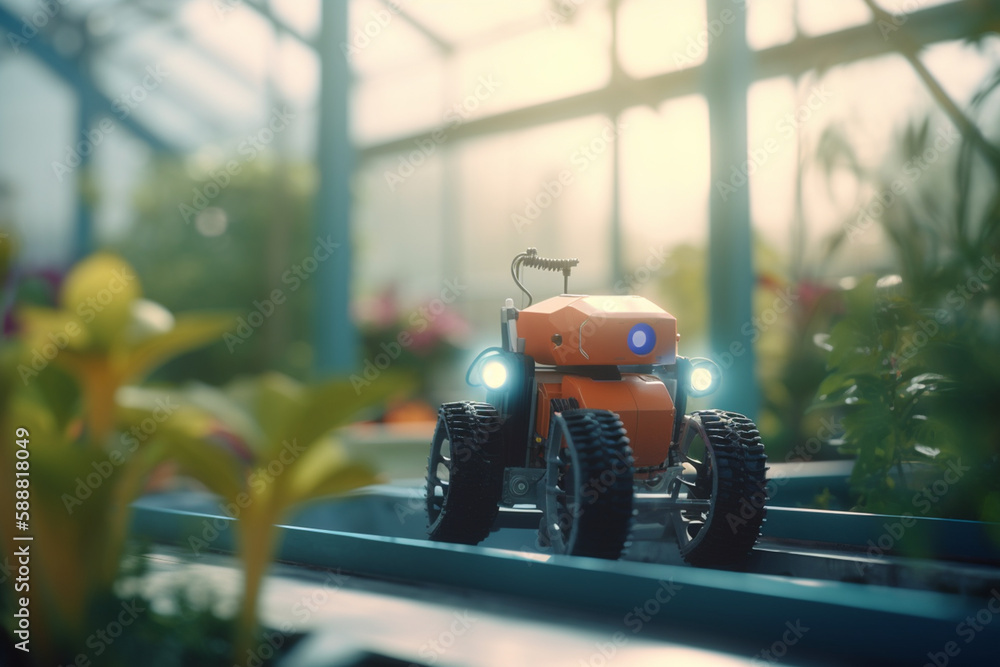 Futuristic Greenhouse Workforce: Robots at Play Futuristic Greenhouse Workforce: Robots at Play