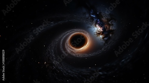 Black hole in space. Generative AI