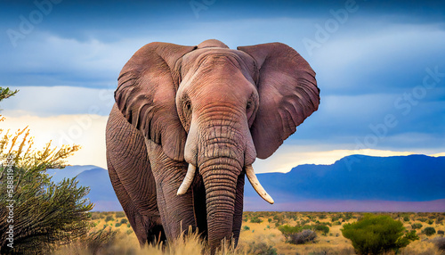 Elephant in the Natural World. .Generative AI © EwaStudio