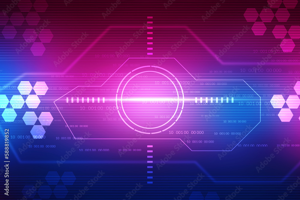 Obraz premium 2d illustration Abstract futuristic electronic circuit technology background