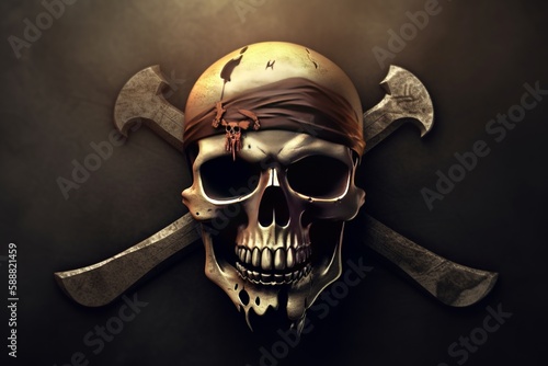 logo style pirate skull