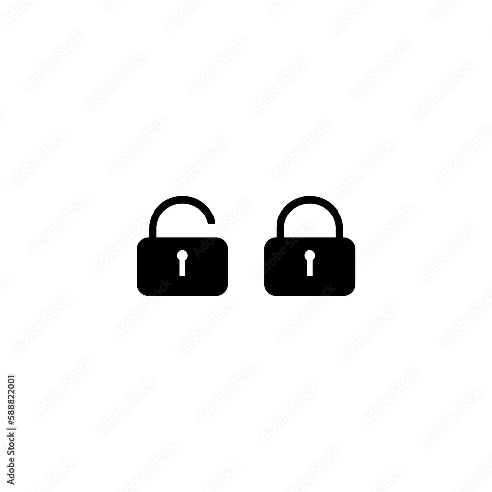 Closed door lock icon isolated on white background Closed door lock icon isolated on white background