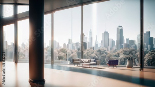  House minimalist interior with modern furniture design concept. Generative AI © Fernando