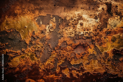 metal velho grunge cobre bronze textura enferrujada, efeito de fundo dourado