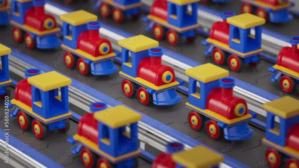 Automated toy manufacturing process at the industrial facility