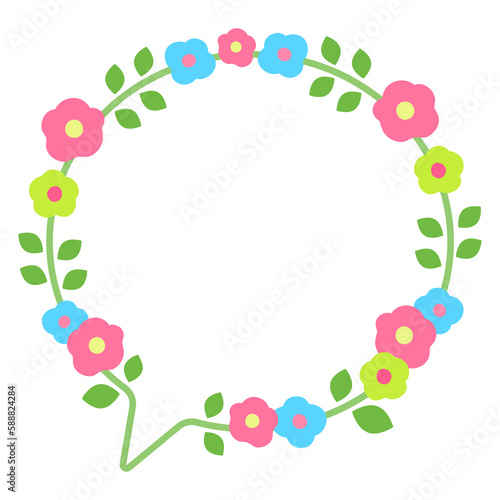 ポップで可愛い お花の吹き出し
