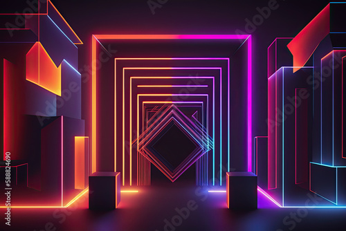 Neon geometric background