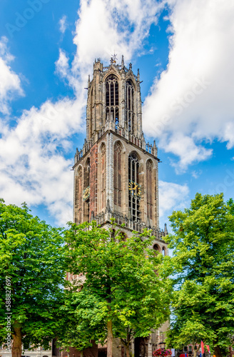 Dom tower on central square, Utrecht, Netherlands