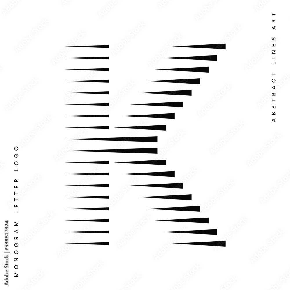 Letter K Logo with Abstract Line Pattern Letter K Logo with Abstract Line Pattern