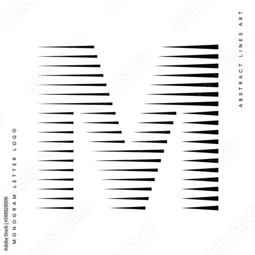 Speed logo monogram letter m lines abstract modern art vector illustration