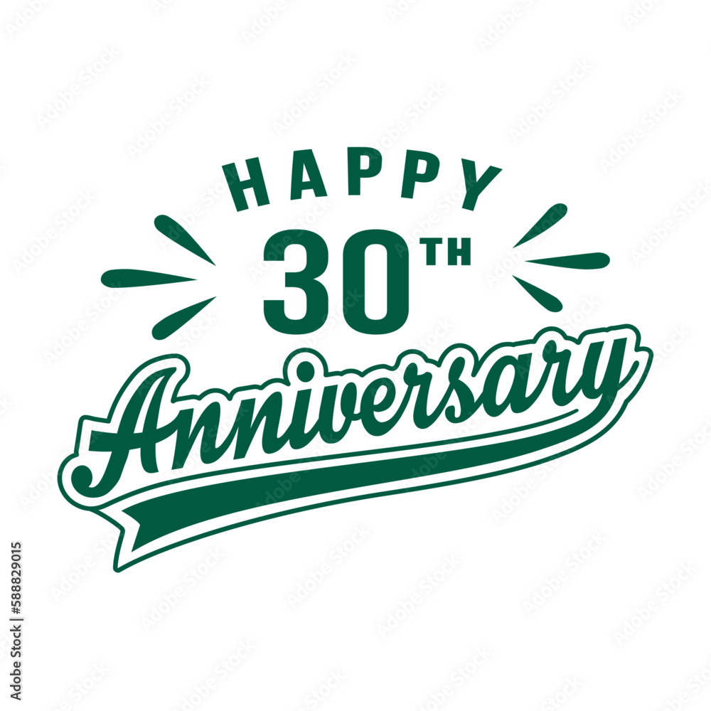 Fototapeta premium Happy 30th Anniversary. 30 years anniversary design template. Vector and illustration. 