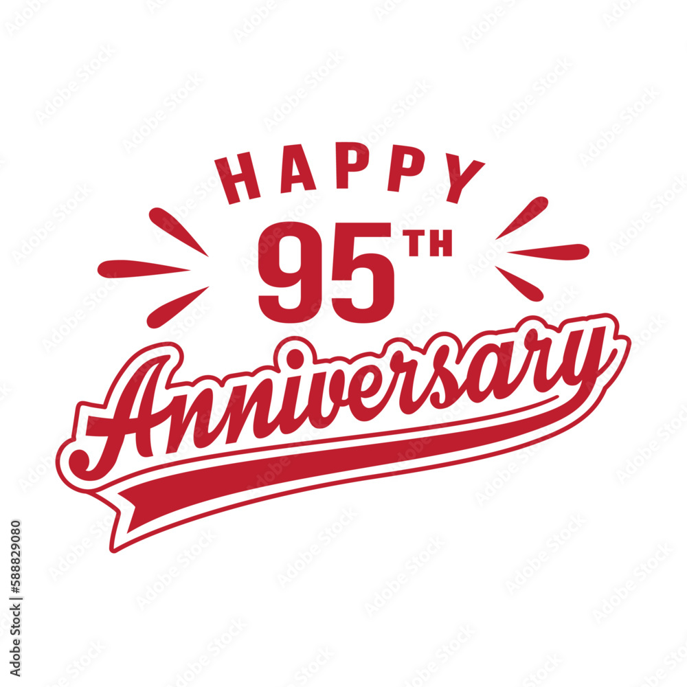 Happy 95th Anniversary. 95 years anniversary design template. Vector and illustration.
