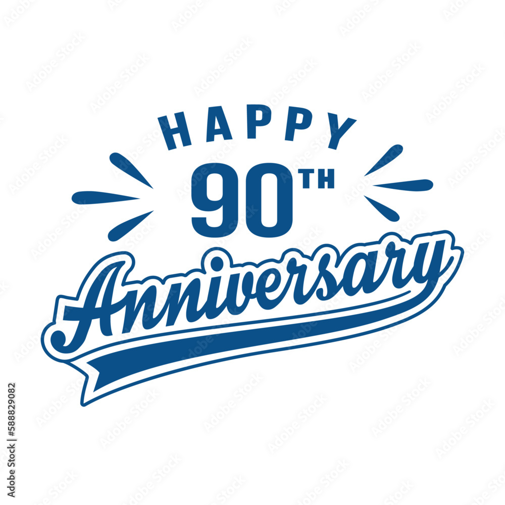 Obraz premium Happy 90th Anniversary. 90 years anniversary design template. Vector and illustration.