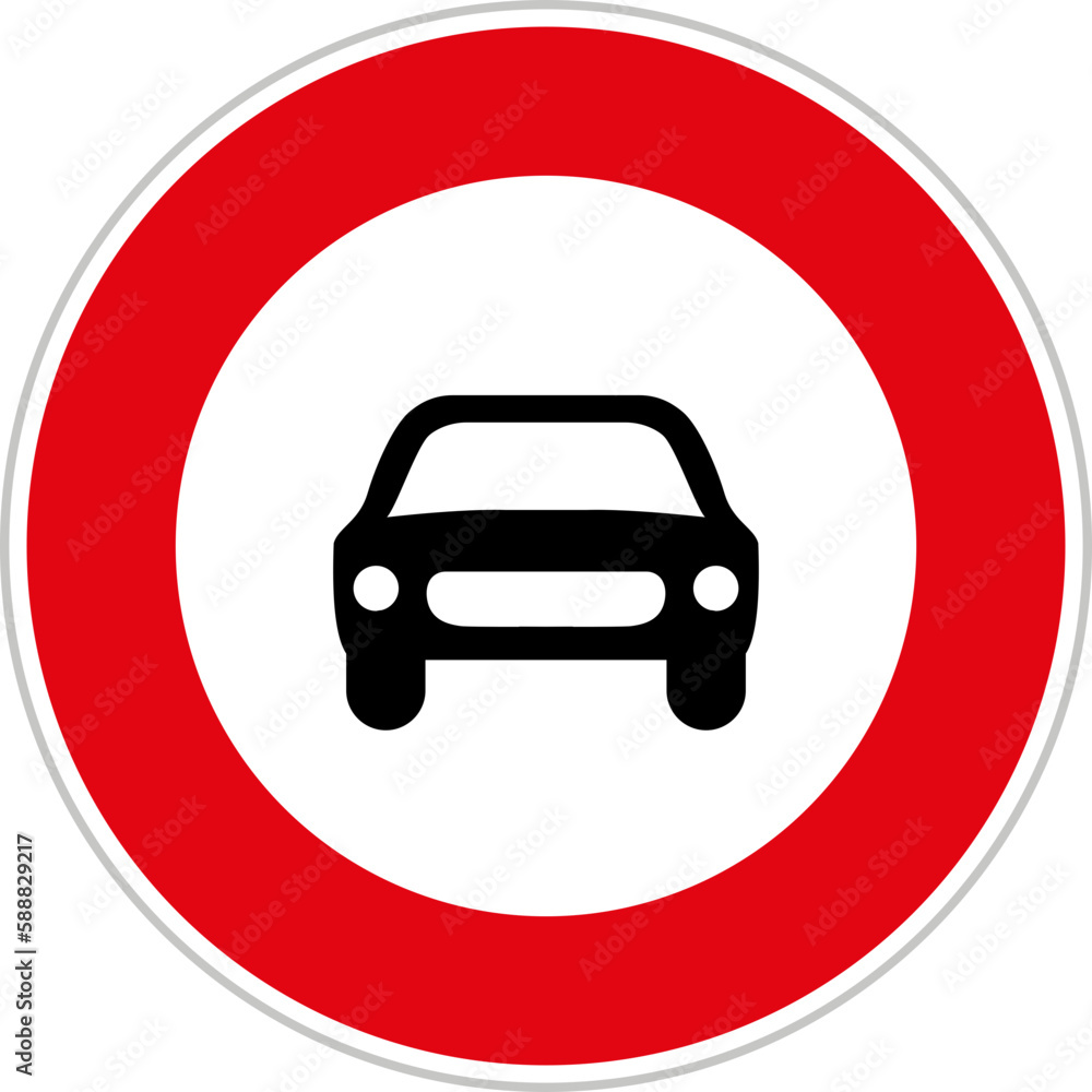 Vehicles-Cars Prohibited (TT-6), Traffic Sign
