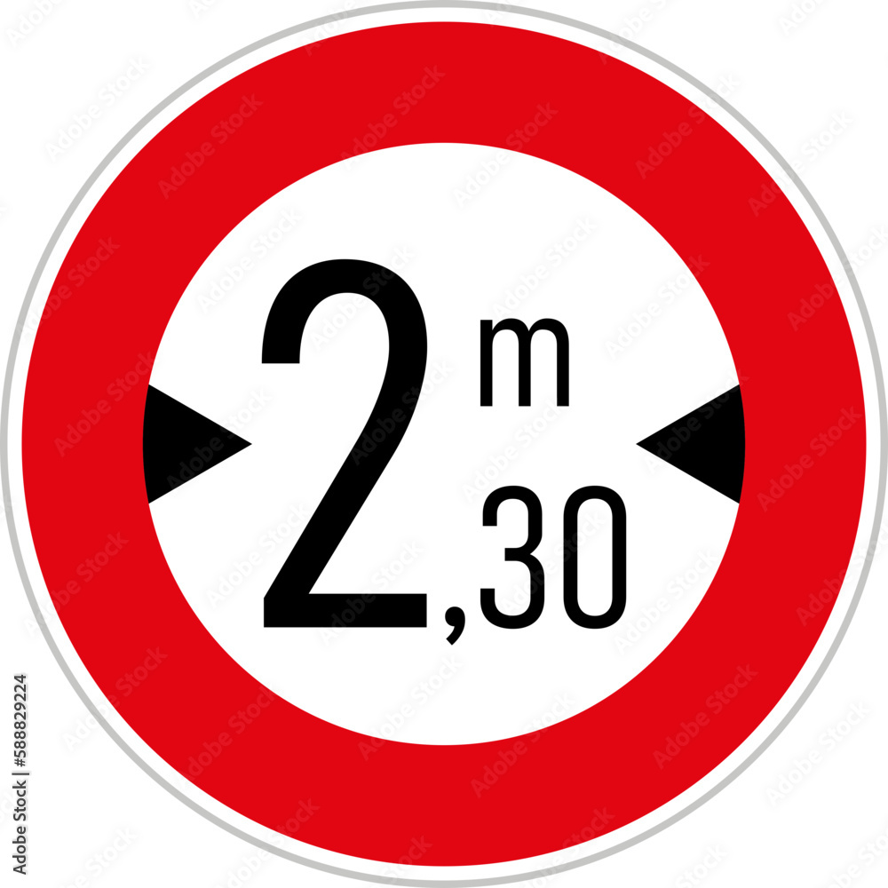 Any Vehicles that are Wider that Indicated Forbidden (TT-20), Traffic Sign Any Vehicles that are Wider that Indicated Forbidden (TT-20), Traffic Sign