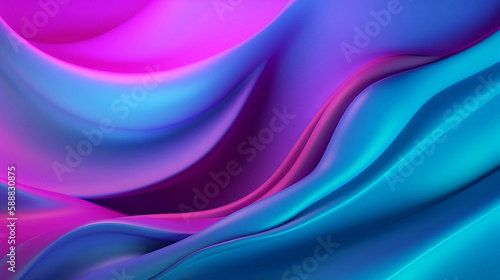 Abstract 3D beautiful blue and purple gradient and Wavy Satin Background
