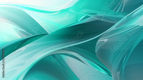 Light green background. Curve and wavy glass texture.