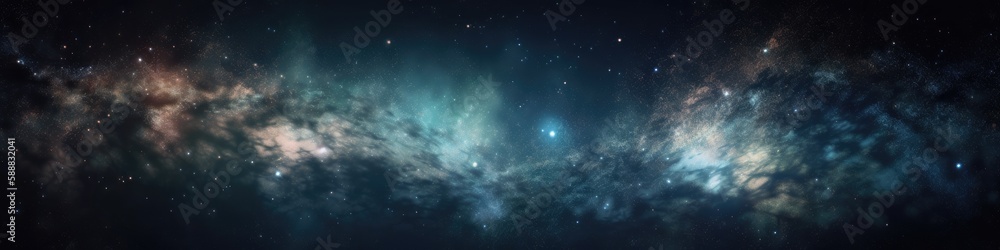 Illustration of space, milky way and stars. Generative AI