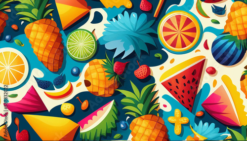 seamless pattern with fruits © Beste stock