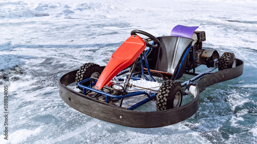 Ice karting with sports cars on studded tires.