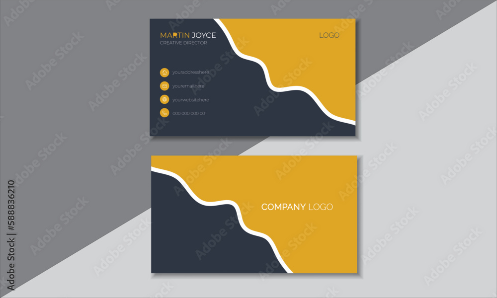 Creative and modern business card template and Clean Business Card, double sided business card design.