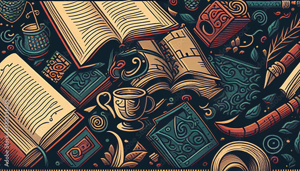 seamless pattern with books seamless pattern with books