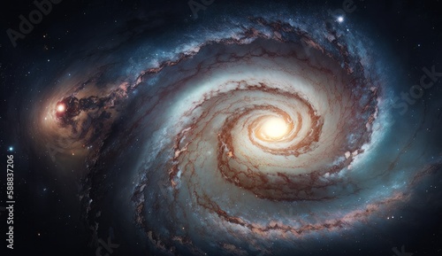 Spiral galaxy in space. Generative Ai