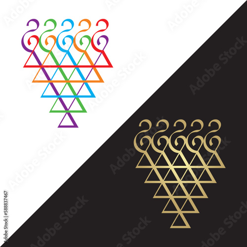 Indian Symbol of Knowledge and Wisdom saraswati Yantra 5 Strokes