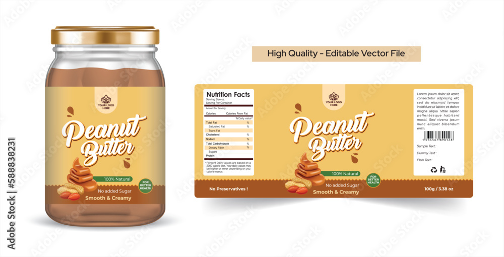 Peanut butter label design Organic Peanut Butter Premium quality Peanut butter label design Organic Peanut Butter Premium quality