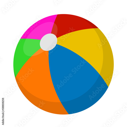 beach ball flat vector illustration logo icon clipart