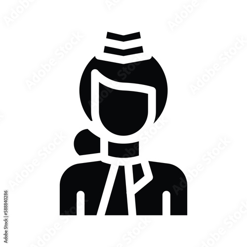stewardess line icon illustration vector graphic
