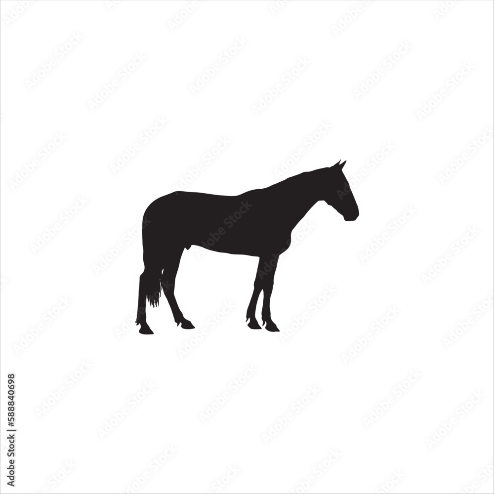 A standing horse silhouette vector art. A standing horse silhouette vector art.