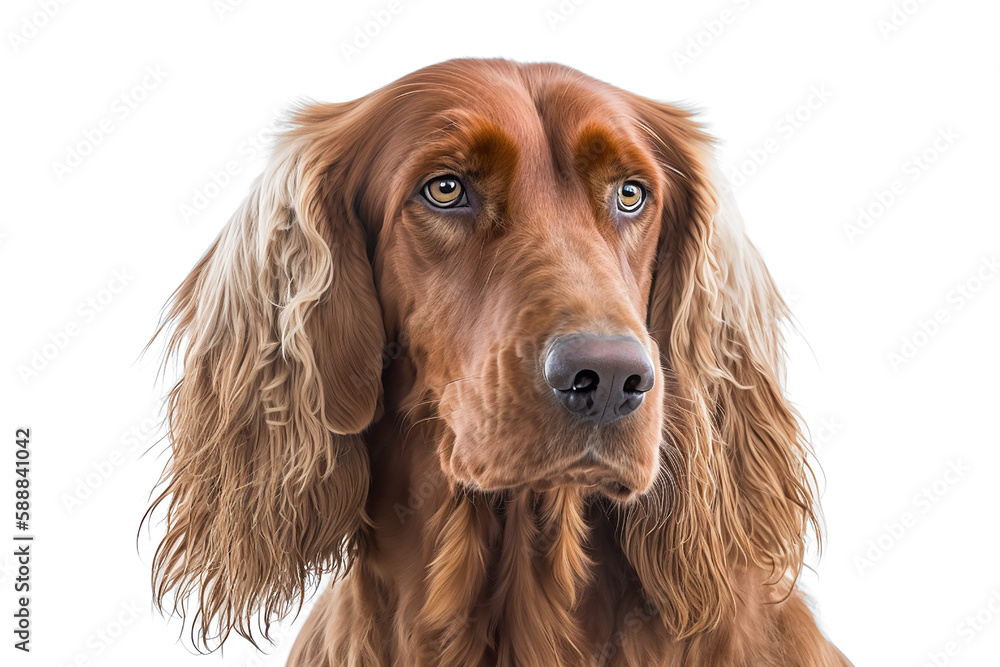 Graceful and Energetic: Irish Setter Dog on White Background Graceful and Energetic: Irish Setter Dog on White Background