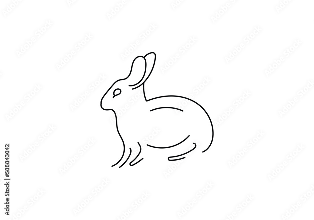 Obraz premium vector rabbit logo on a white background.