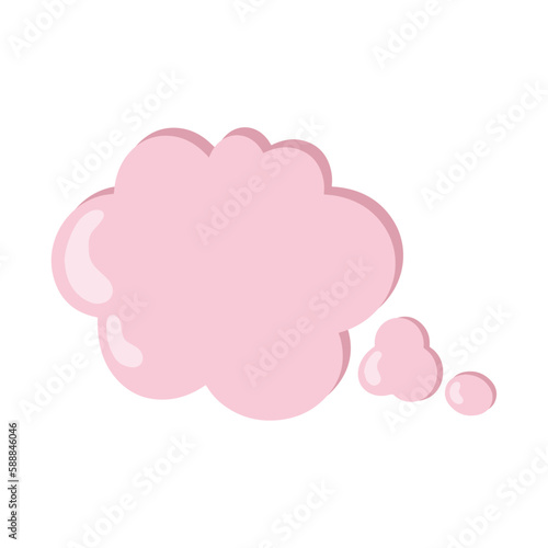 Pink cloud-message. Pop-up message bubbles. Isolated vector message clouds. Cute pink message cloud. © Mila