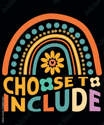 Choose To Include, Autism Awareness Shirt, Support Autism Spirit,  Shirt Print Template SVG