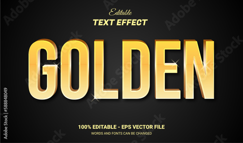 golden editable text effect