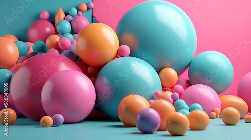 Candy, primitive shapes, minimalistic design, party decoration, plastic toys. Generative AiCandy, primitive shapes, minimalistic design, party decoration, plastic toys. Generative Ai