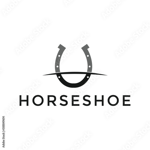 simple horseshoe logo design template