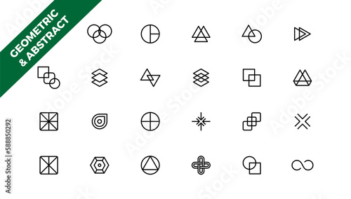 Abstract graphic geometric symbols and objects.