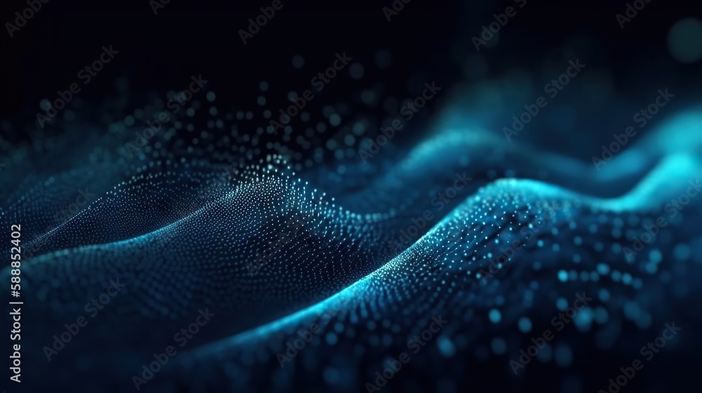 Digital data background. Luminous dots connected by glowing network. Based on Generative AI Digital data background. Luminous dots connected by glowing network. Based on Generative AI