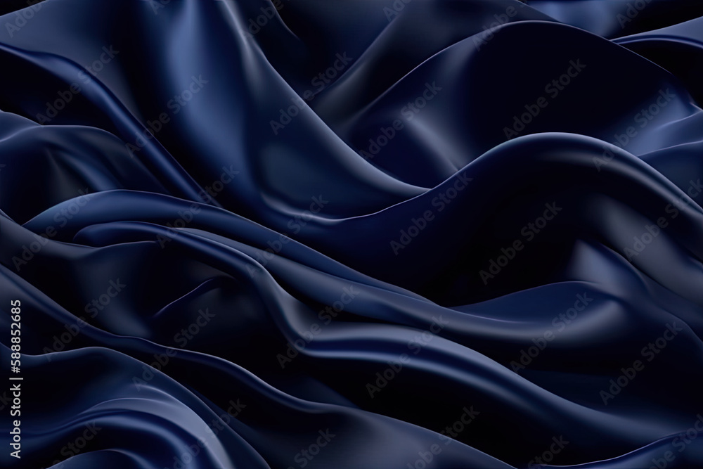 Dark blue abstract background. Silk satin. Navy blue color. Elegant background with room for design. Soft wavy folds. Tile background design Dark blue abstract background. Silk satin. Navy blue color. Elegant background with room for design. Soft wavy folds. Tile background design